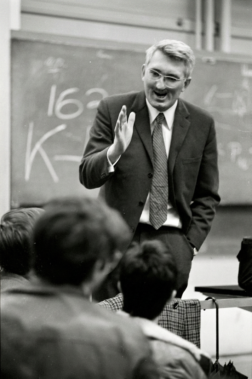 Germany. Frankfurt. January 1969. German sociologist and philosopher Jurgen Habermas in the auditorium of the philosophical faculty of Frankfurt University. Copyright Notice: Max Scheler/SZ Photo.